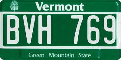 VT license plate BVH769