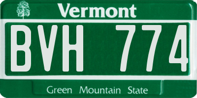 VT license plate BVH774