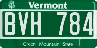 VT license plate BVH784