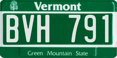 VT license plate BVH791