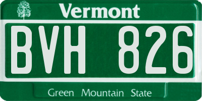 VT license plate BVH826