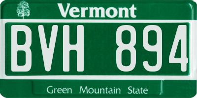 VT license plate BVH894