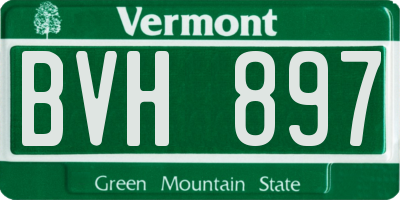 VT license plate BVH897