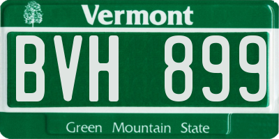 VT license plate BVH899