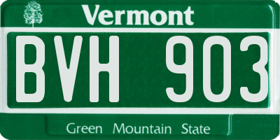 VT license plate BVH903