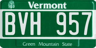 VT license plate BVH957
