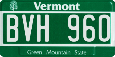 VT license plate BVH960