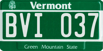 VT license plate BVI037