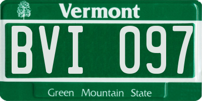 VT license plate BVI097