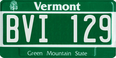 VT license plate BVI129