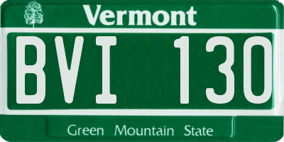 VT license plate BVI130