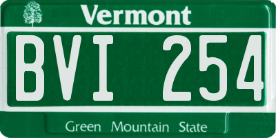 VT license plate BVI254