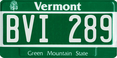VT license plate BVI289