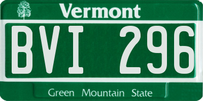 VT license plate BVI296