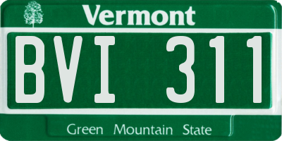 VT license plate BVI311