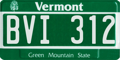 VT license plate BVI312