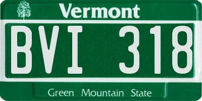 VT license plate BVI318