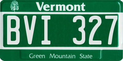 VT license plate BVI327