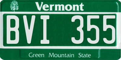VT license plate BVI355