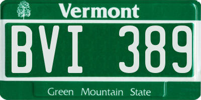 VT license plate BVI389