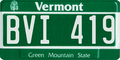 VT license plate BVI419