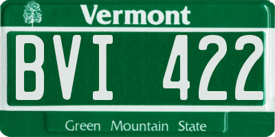 VT license plate BVI422