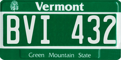 VT license plate BVI432