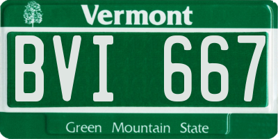 VT license plate BVI667