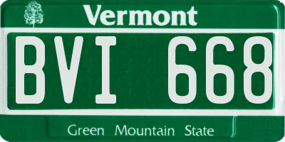 VT license plate BVI668