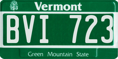 VT license plate BVI723