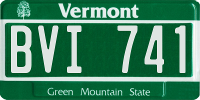 VT license plate BVI741