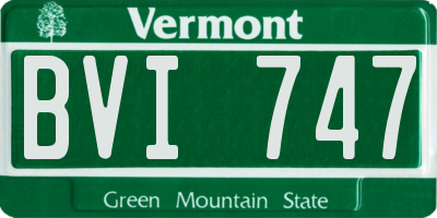 VT license plate BVI747