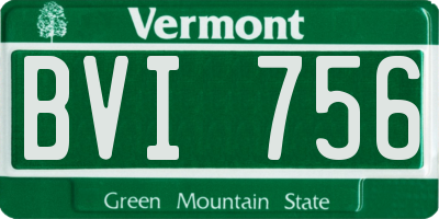 VT license plate BVI756