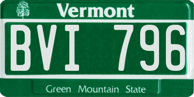 VT license plate BVI796