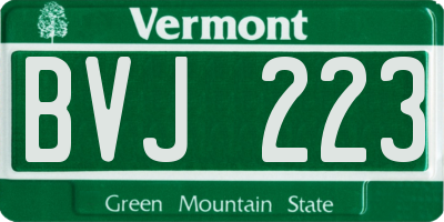 VT license plate BVJ223