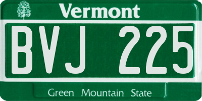 VT license plate BVJ225