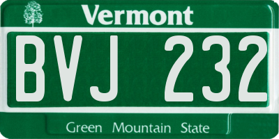 VT license plate BVJ232