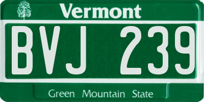 VT license plate BVJ239