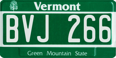 VT license plate BVJ266