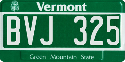 VT license plate BVJ325