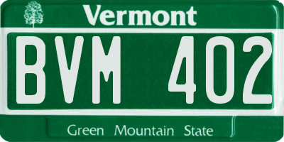 VT license plate BVM402
