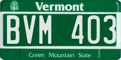 VT license plate BVM403