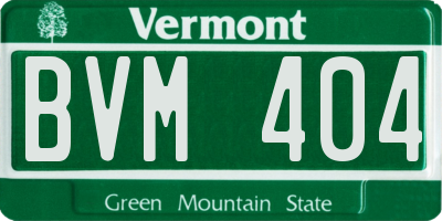VT license plate BVM404
