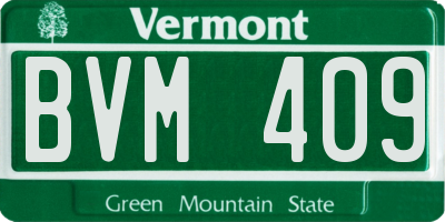 VT license plate BVM409