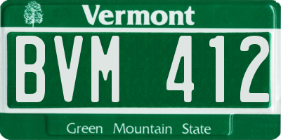 VT license plate BVM412