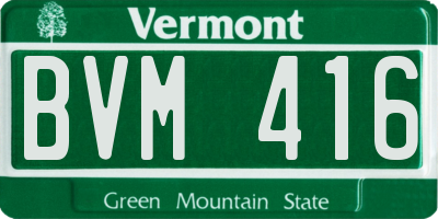 VT license plate BVM416