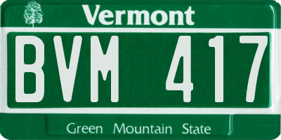 VT license plate BVM417