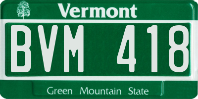 VT license plate BVM418