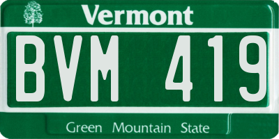 VT license plate BVM419