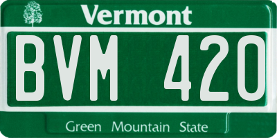 VT license plate BVM420